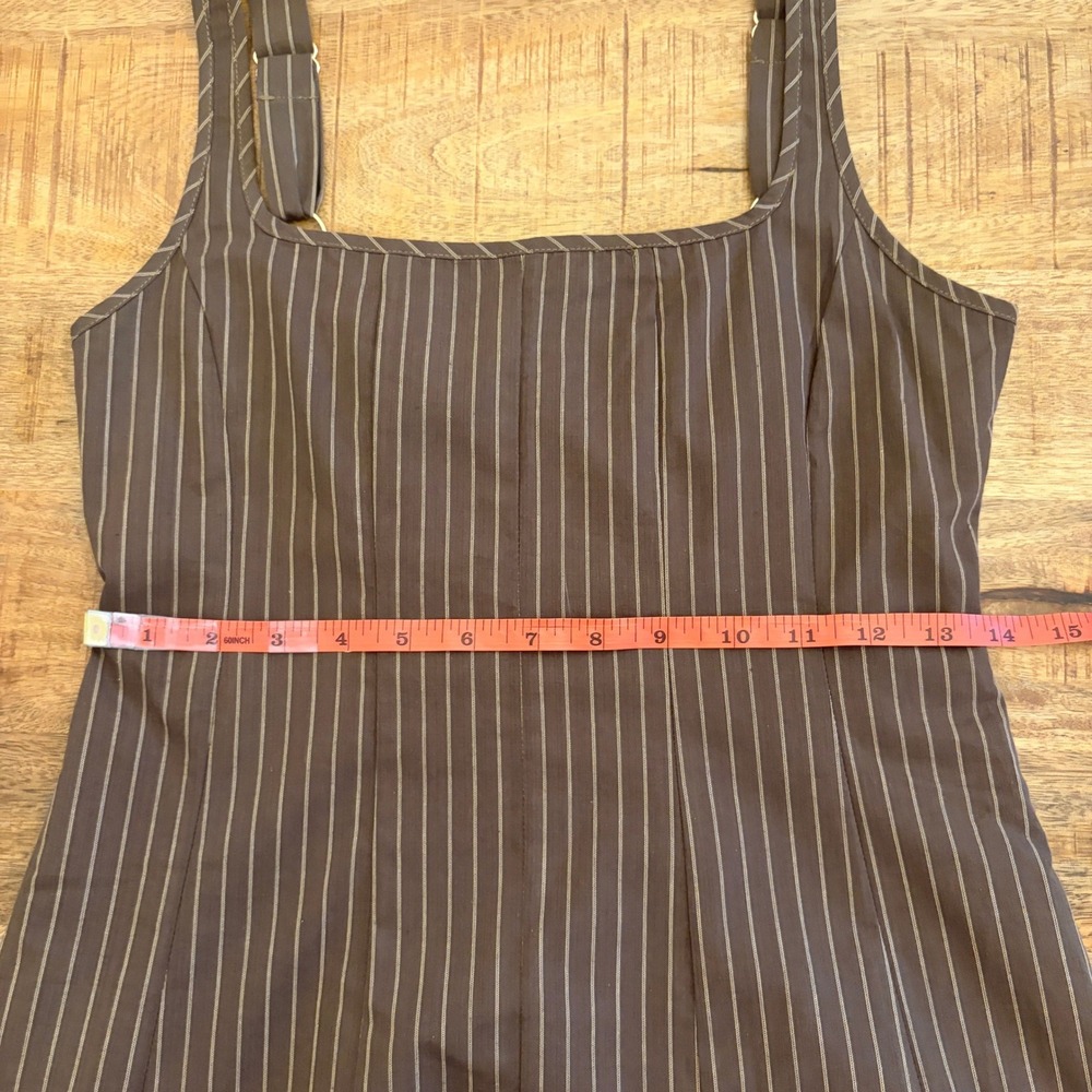 DISSH Riley Chocolate Stripe Midi Dress 4 European Summer Vacation Cotton NWT - Picture 16 of 16